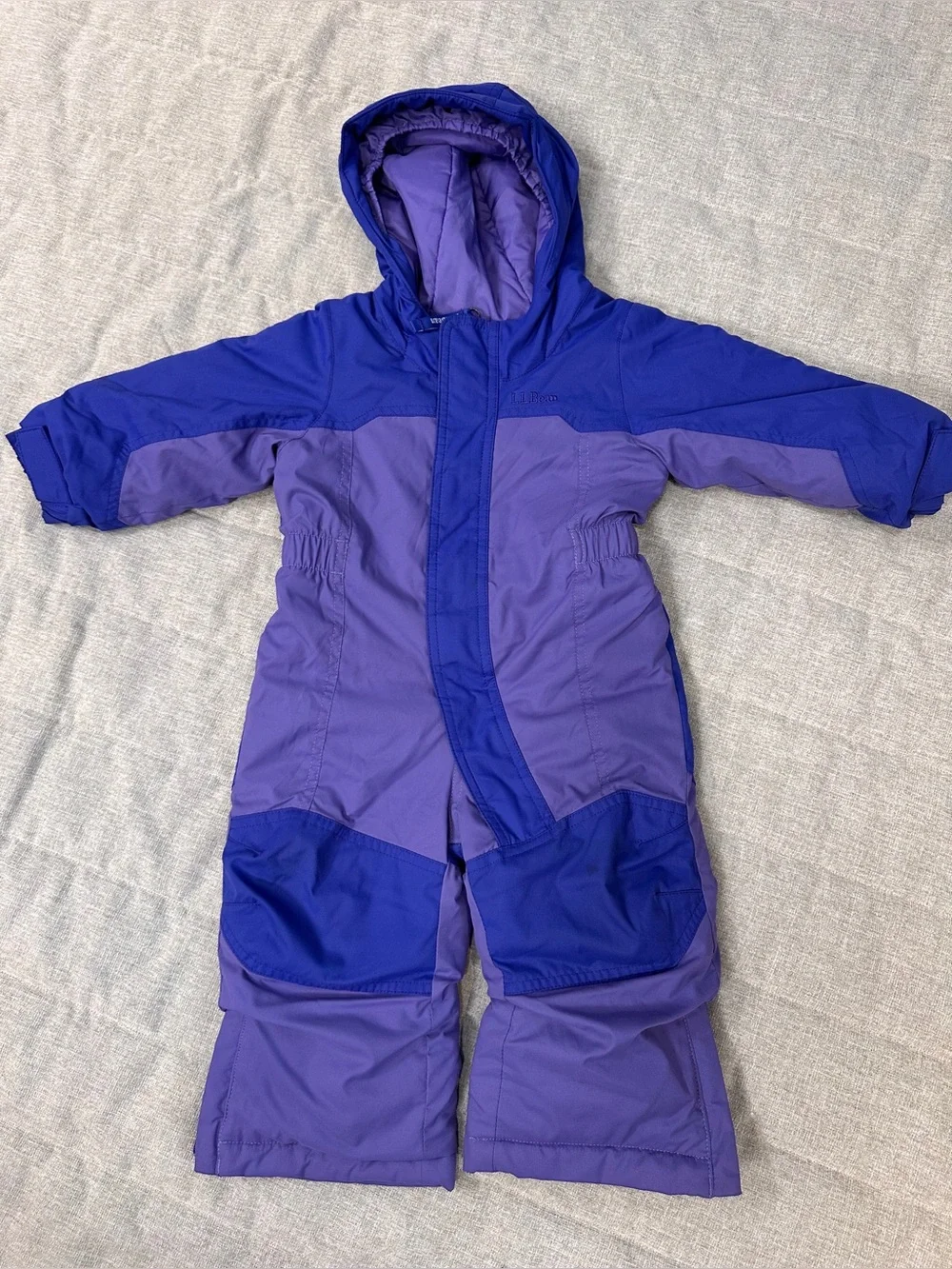 L.L.Bean Toddler Cold Buster Snowsuit Toddler 12-18 months Purple Grow Cuffs